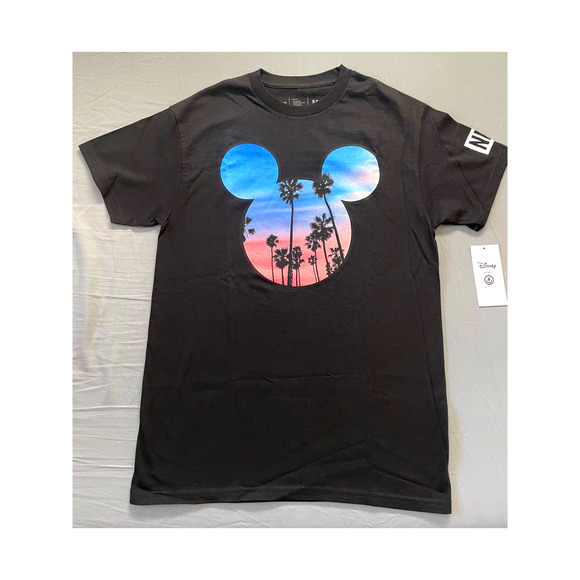 Neff x Disney California Sky Mickey Mouse Tee Shirt Mens Medium Black Rare NWT - Picture 1 of 3